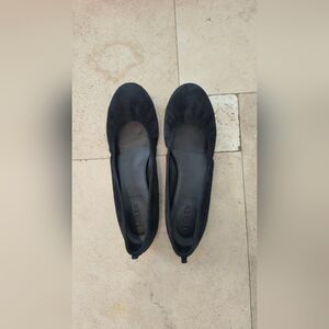 JCrew black suede flats Size 9